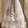 WHITE FLORAL VEIL
