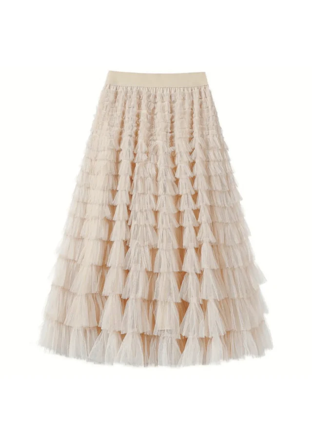 LIGHT BROWN TULLE SKIRT